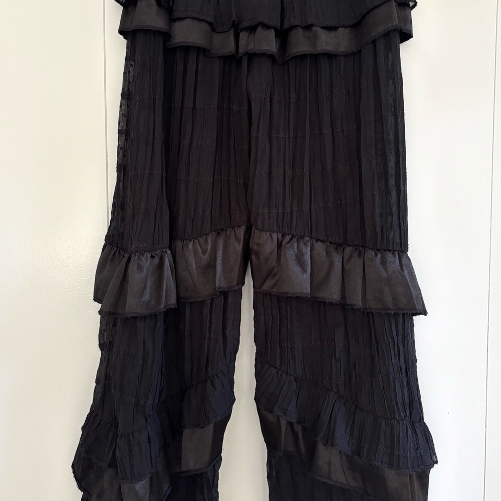 Free People Belle Ruffle Pants in Black Size XS NWT - Picture 10 of 13